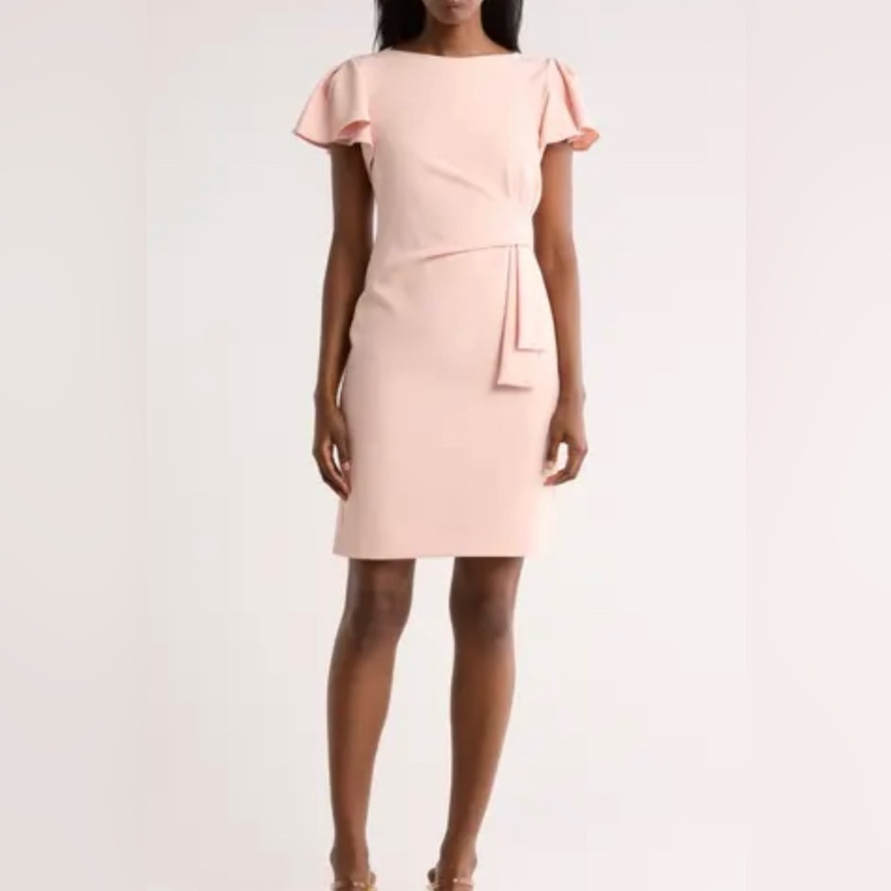 Tommy Hilfiger Pink Flutter Sleeve Shift Dress Size 2 NEW